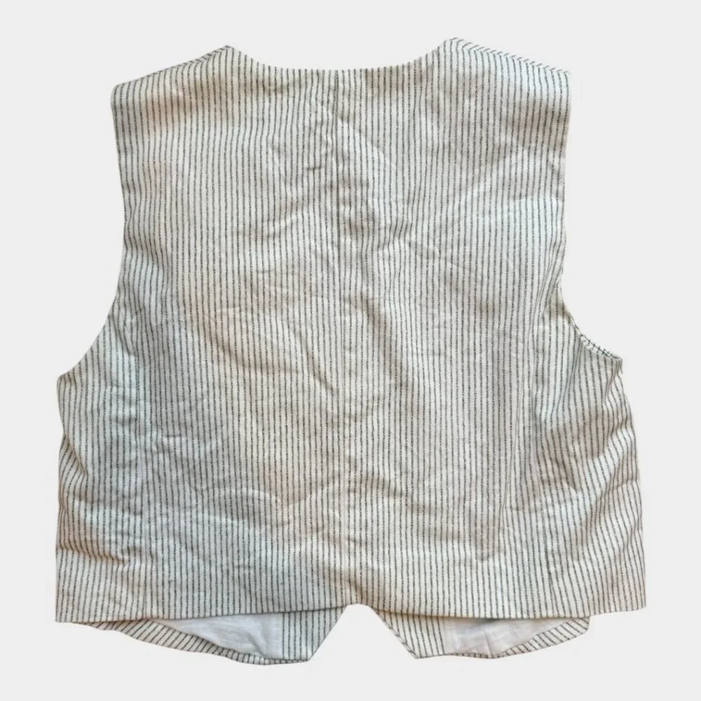 Zara Pinstriped Matching vest and jean set - size L